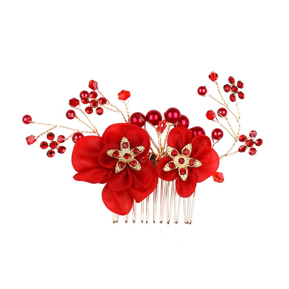 LALAFINA Bridal Hair Accessories Wedding Hair Combs Crystal Hair Comb Headdress Insert Wedding Party Dec