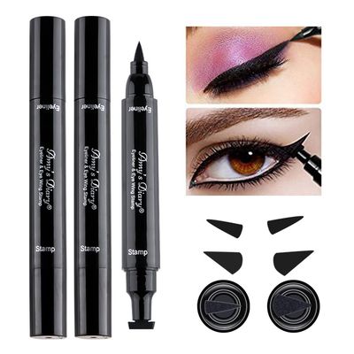 AMY'S DIARY Eyeliner Stamp 2 Pens Winged Stamp Eyeliner, Perfect Wing Cat Eye Stencil Stamp for All Eye Shapes, Winged Eyeliner Stamp, Perfect Wing Cat Eye Liner, Waterproof & Smudge-proof