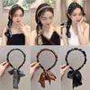 AHOMG Retro Long Ribbon Headband, 2PCS Scarf Non-Slip Satin Fabric Hair Bands Head Wrap for Women Girls (Black+Blue), Orange,Blue view 2