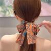 AHOMG Retro Long Ribbon Headband, 2PCS Scarf Non-Slip Satin Fabric Hair Bands Head Wrap for Women Girls (Black+Blue), Orange,Blue view 3