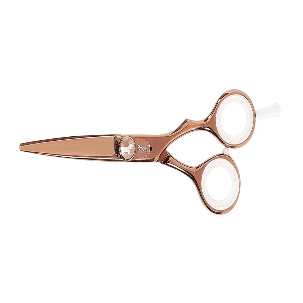 Cricket Centrix Roc-It Dog 5.75 Titanium Shear Professional Stylist Hair Cutting Scissor Lightweight, Rose Gold