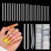 Quaferen Clear Square Nail Tips, 504Pcs XXXL Extra Long Tapered Square Straight Acrylic Nail Tips, Full Cover No C Curve Gel False Nail Extension Tips for Nail Art view 1