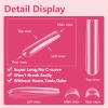 Quaferen Clear Square Nail Tips, 504Pcs XXXL Extra Long Tapered Square Straight Acrylic Nail Tips, Full Cover No C Curve Gel False Nail Extension Tips for Nail Art view 3