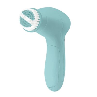 Cosmopolitan Electric Facial Cleansing Brush, Soft Facial Pore Cleaner Spin Brush & Derma Polish Machine, Waterproof Deep Pore Cleaning Face Cleanser, Battery Powered, for Women or Men - Blue & Silver