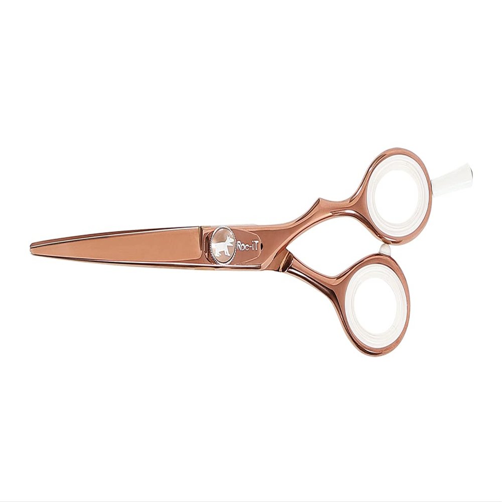 Cricket Centrix Roc-It Dog 6 Titanium Shear Professional Stylist Hair Cutting Scissor Lightweight, Rose Gold