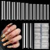 504Pcs Clear No C Curve Nail Tips for Acrylic Nails Professional, 3XL Extra Long Tapered Square Straight Acrylic Nail Tips, Half Cover No Crease Nail Extension False Nails for DIY Nail Art 12 Sizes view 1