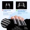 504Pcs Clear No C Curve Nail Tips for Acrylic Nails Professional, 3XL Extra Long Tapered Square Straight Acrylic Nail Tips, Half Cover No Crease Nail Extension False Nails for DIY Nail Art 12 Sizes view 3