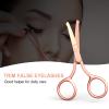 Safety Round Tip Nose Hair and Eyebrow Scissors - Gold Stainless Steel Small Grooming Tool for Painless Trimming of Nasal Cavity, Ear, Eyelashes, Beard and Mustache- AsonTao view 2