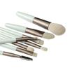 Liasun Travel Makeup Brush Set 8PCS Mini Size Premium Synthetic Fiber Foundation Blush Concealer Eyebrows Eye Shadow Angled brush Lip Make up Brush With Storage Bag (Light Cyan) view 3