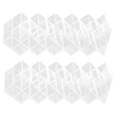 Beavorty 2pcs Transparent Lipstick Organizer Rack Vertical Desktop Lip Gloss Holder for Cosmetics Storage for Bedroom Vanity and Makeup Display