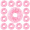 OIIKI Pink Fuzzy Hair Scrunchies, 14pcs Furry Hair Scrunchies Furry Hair Bands with Faux Rabbit Fur, Elastic Hair Tie Ponytail Holders for Girls Women Hair Accessories view 1