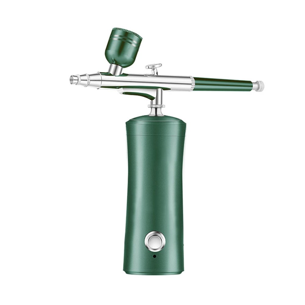 HAZYJT Portable Mini Spray Airbrush Kit with Compressor,Rechargeable Portable Oxygen Facial Airbrush Nano Facial Steamer,for Face Body Hydration, Painting,Makeup, Nails,Tattoo,Cake Decoration,Green