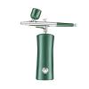 HAZYJT Portable Mini Spray Airbrush Kit with Compressor,Rechargeable Portable Oxygen Facial Airbrush Nano Facial Steamer,for Face Body Hydration, Painting,Makeup, Nails,Tattoo,Cake Decoration,Green view 1