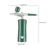 HAZYJT Portable Mini Spray Airbrush Kit with Compressor,Rechargeable Portable Oxygen Facial Airbrush Nano Facial Steamer,for Face Body Hydration, Painting,Makeup, Nails,Tattoo,Cake Decoration,Green view 3