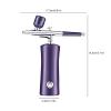HAZYJT Portable Mini Spray Airbrush Kit with Compressor,Rechargeable Portable Oxygen Facial Airbrush Nano Facial Steamer,for Face Body Hydration, Painting,Makeup, Nails,Tattoo,Cake Decoration,Purple view 3