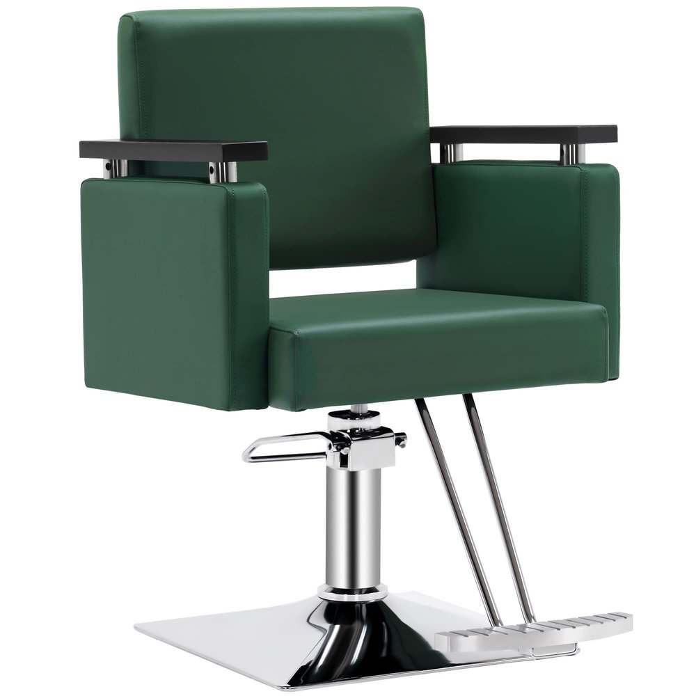 BarberPub Classic Hydraulic Barber Chair Salon Chair Beauty Spa Styling Salon Equipment 8803 (Green)