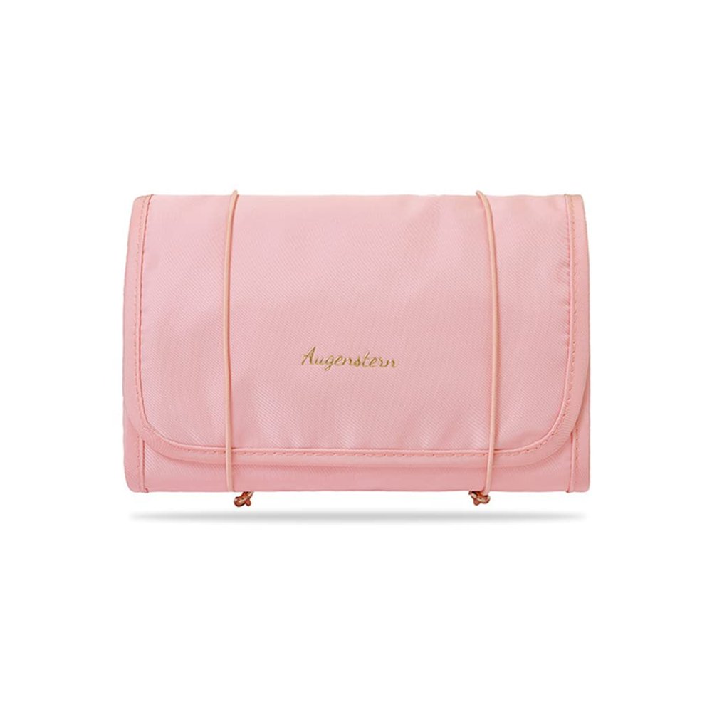 4-in-1 Hanging Cosmetic Bag, Roll Up Removable Dividers Makeup Bags, Foldable Compact Cosmetic Bag with 4 Detachable Compartments for Daily, Travel, and Business Trips, Pink