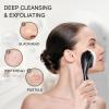 Silicone Face Scrubber Exfoliating Brush 2 Pack for Men, Beomeen Manual Handheld Facial Cleansing Brush Blackhead Scrubber, Soft Bristles Waterproof for Face Skincare, Black view 3