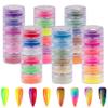 Duufin 36 Colors Nail Pigment Powder Gel Acrylic Nails Pigments Colorful Luminous Iridescent Glitter Pearlescent High-Gloss Halo Powder for Nail Art, Body and Crafts view 1