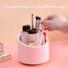 GBSTORE Makeup Brushes Holder Organizer with Clear Lid,360 Degree Rotating Makeup Brush Storage Container Dustfree Cosmetic Display Case Holder for Bathroom Countertop Vanity Desktop (Pink) view 2