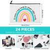 24 Pcs Christmas Teacher Appreciation Gifts Makeup Bag Bulk Inspirational Gift for Teachers Nurse Social Worker Caregiver Volunteer Canvas Cosmetic Bags(It takes a big heart to shape little minds) view 4