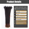 0.6 cm Thickness 8 Inch #T1B/30 100 Strands 100% Real Human Hair Dreadlock Extensions for Men and Women. Handmade for Full Head, Can Be Dyed and Bleached. Dreadlocks Bulk Permanent Locs view 3