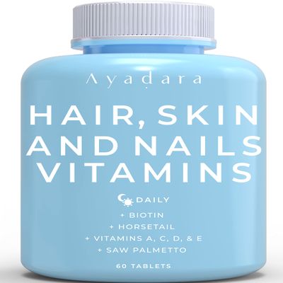 AYADARA Hair Skin and Nails Vitamins 60 Capsules, Premium Biotin Hair Growth Vitamins, Skin, Nail - Hair Growth Supplement, Natural Hair, Skin, Nails Vitamins for Women & Men - Non-GMO, Gluten Free