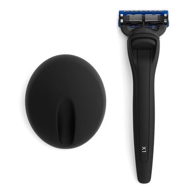Bolin Webb Handle with Razor Stand Fitted with Gillette Fusion5 Blade Cartridge Technology for The Closest Shave. Award Winning Razors for Men - Made in England. Style is X1 (BLACK)
