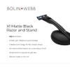 Bolin Webb Handle with Razor Stand Fitted with Gillette Fusion5 Blade Cartridge Technology for The Closest Shave. Award Winning Razors for Men - Made in England. Style is X1 (BLACK) view 2