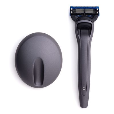 Bolin Webb Handle with Razor Stand Fitted with Gillette Fusion5 Blade Cartridge Technology for The Closest Shave. Award Winning Razors for Men - Made in England. Style is X1 (GRAPHITE)