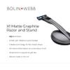 Bolin Webb Handle with Razor Stand Fitted with Gillette Fusion5 Blade Cartridge Technology for The Closest Shave. Award Winning Razors for Men - Made in England. Style is X1 (GRAPHITE) view 2