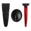 Bolin Webb Handle in Monza Red with Razor Stand and Waterproof Travel Case. Fitted with Gillette Mach3 Blade Cartridge Technology. Award Winning Razors for Men - Made in England. (Red) view 1