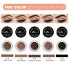 Eyebrow Stamp Stencil Kit - for Waterproof Eyebrows Makeup, Brow Stamp Trio Kit with Sponge Applicator, Dual-ended Brow Brush, 10 Eyebrow Stencils, Waterproof Eyebrow Pomade (Red Brown) view 4