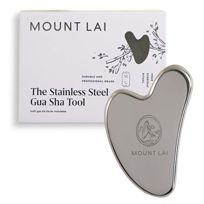 Mount Lai Stainless Steel Gua Sha Facial Tool The Element of Refinement Professional Grade Steel Face Sculpting Tool for Lymphatic Drainage, Puffiness Reduction & Refined Results