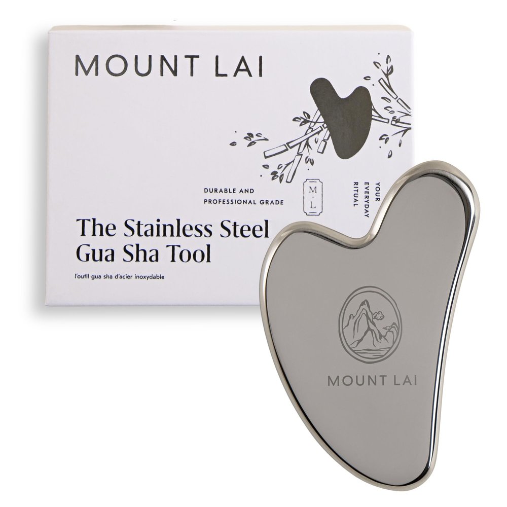 Mount Lai Stainless Steel Gua Sha Facial Tool The Element of Refinement Professional Grade Steel Face Sculpting Tool for Lymphatic Drainage, Puffiness Reduction & Refined Results