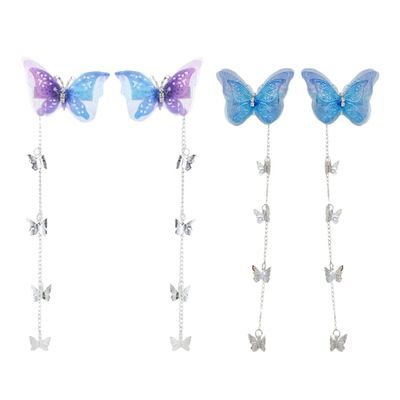 minkissy 10pairs Butterflies Hair Clip Tassels Elegant Hair Barrettes for Women and Girls for Weddings and Special Occasions