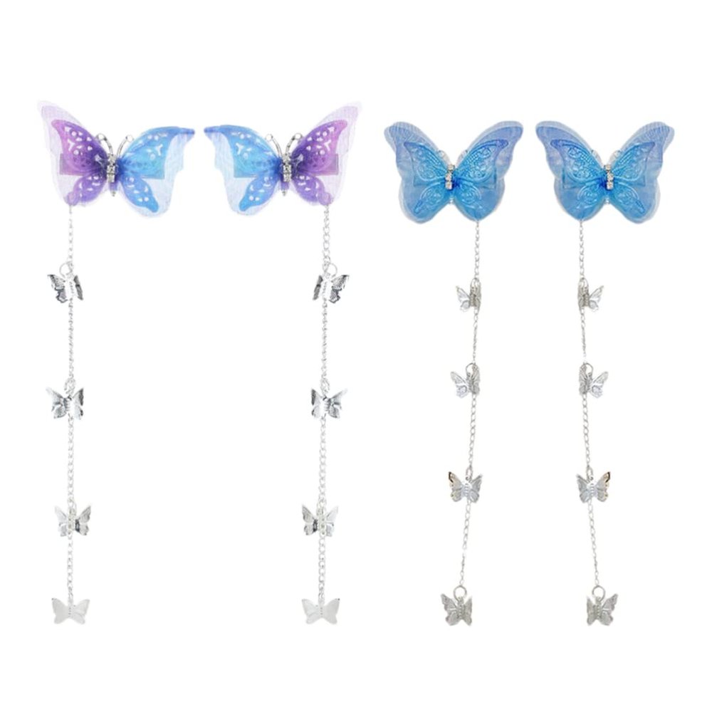 minkissy 10pairs Butterflies Hair Clip Tassels Elegant Hair Barrettes for Women and Girls for Weddings and Special Occasions