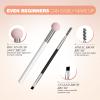 Eyebrow Stamp Stencil Kit - for Waterproof Eyebrows Makeup, Brow Stamp Trio Kit with Sponge Applicator, Dual-ended Brow Brush, 10 Eyebrow Stencils, Waterproof Eyebrow Pomade (Medium Brown) view 3