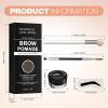 Eyebrow Stamp Stencil Kit - for Waterproof Eyebrows Makeup, Brow Stamp Trio Kit with Sponge Applicator, Dual-ended Brow Brush, 10 Eyebrow Stencils, Waterproof Eyebrow Pomade (Ebony) view 2