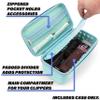 CASEMATIX Clipper Case Holds Clippers, Hair Buzzers, Trimmers, T Finisher Liner - Barber Travel Case For Stylist, Hairstylist and Salon Hair Cutting Supplies, Turquoise view 3