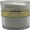1.7 oz / 50 ml Clear Acrylic Plastic White and Gold Airless Refillable Jar Pump (3 Pack) view 3