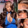 Imeya Body Wave Wigs for Black Women Human Hair Chocolate Brown Lace Front Wigs Human Hair 180% Density Pre Plucked Brazilian 13x6 Transparent Lace Frontal Wigs with Baby Hair 18 Inch view 1
