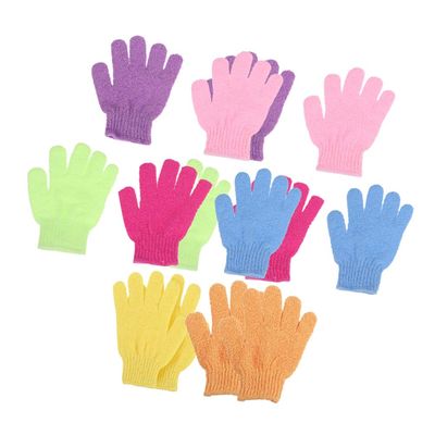 EXCEART 14pcs Bath Gloves Five-Finger Shower Towels for Deep Cleansing Back Massage Exfoliating Mittens for Smooth Skin for Men Women and Students