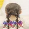 Xansema Women Girls Kids Teens Sequins Hair Bows Elastic Hair Tie Ribbon Large Cheer Bow Ponytail Holder Hair Band (Light Blue) view 3