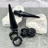 BodyJ4You 55PC Gauges Kit 14G-12mm - Aftercare Jojoba Oil, Bump Keloid Treatment Drops - Black view 2