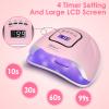 UV Gel Nail Lamp,150W UV Nail Dryer LED Light for Gel Polish-4 Timers Professional Nail Art Accessories,Curing Toe Nails view 2