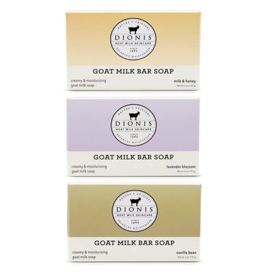 Dionis Bar Soap Bundle: Milk & Honey, Lavender Blossom and Vanilla Bean (18 oz)