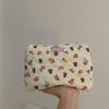 Donloise Kawaii Makeup Bag Cosmetic Case Cute Floral Storage Organizer with Handle Aesthetic Cartoon Zipper Toiletry Bag (Large) view 3
