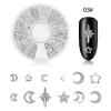 Metal Rivet Nail Art Decoration Studs Mix Style Stars Moon Gold Silver Rhinestone Jewelry DIY 3D Charms Accessories(Nail Art Klinknagel (6pcs)) view 4