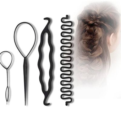 Hair Bun Maker Braiding Styling Disk Twist Tools DIY Accessories, 3Types Hair Maker Accessories Hair Styling Accessories Hair Styling Tools Hair Maker Kit Hair Braid Tools(No. 1 4PCS)